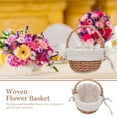 thumbnail image 3 of OUNONA Khaki Handmade Woven Basket Portable Wicker Linen Flower Basket for Store Decor, 3 of 8