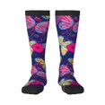 thumbnail image 1 of JUNZAN Paint Butterflies Pattern Fun Novelty Knee Warmer High Socks, 1 of 6