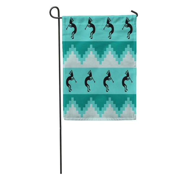 SIDONKU Blue Southwest Southwestern in Cool Turquoise Colors Teal Aboriginal Aqua Garden Flag Decorative Flag House Banner 28x40 inch