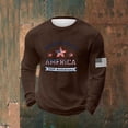 thumbnail image 2 of 250th Anniversary USA Shirt Men Waffle Long Sleeve Tops American Flag Print Crew Neck Sweatshirt Patriotic Fourth of July Outfit, 2 of 3