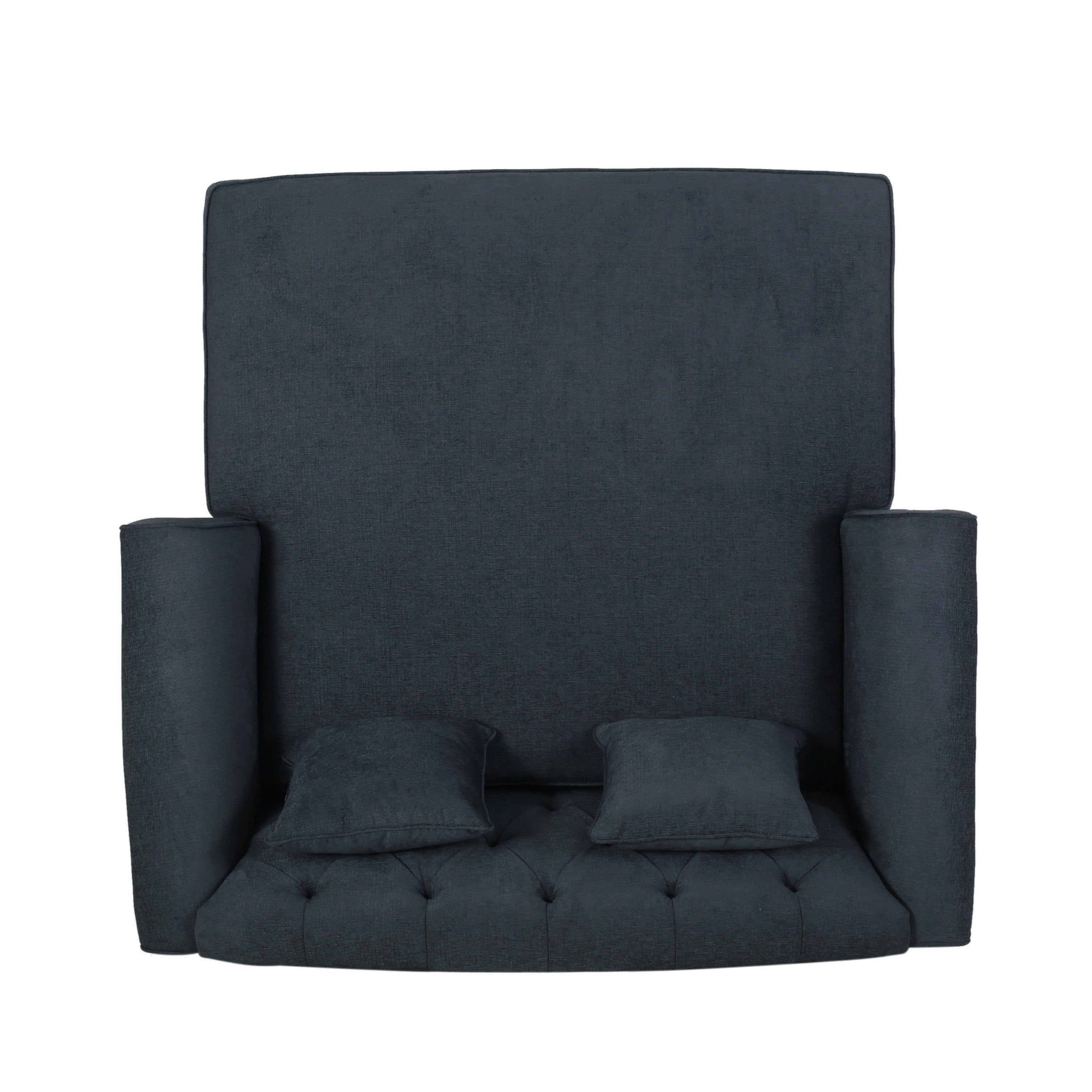 Noble House Ackland Indoor Fabric Tufted Chaise Lounge, Charcoal