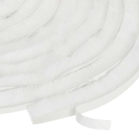 Adhesive Brush Seal Weather Stripping 9/16" x 3/8" x 16.4ft for Sliding Sash Door Window Wardrobe Seal, White