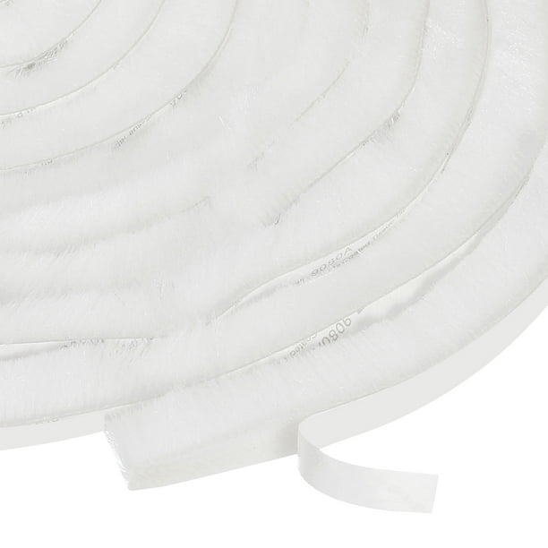 Sello de cepillo adhesivo para aislamiento de clima 9/16" x 3/8" x 36ft para puerta deslizante, ventana, armario, blanco