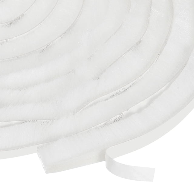 Sello de cepillo adhesivo para aislamiento de clima 9/16" x 3/8" x 36ft para puerta deslizante, ventana, armario, blanco