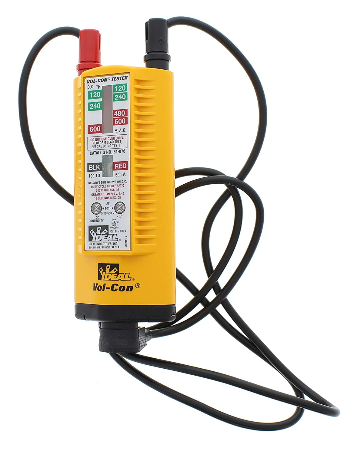 Ideal 61-076 Vol-con Voltage Continuity Tester 600vac 600vdc for sale online 