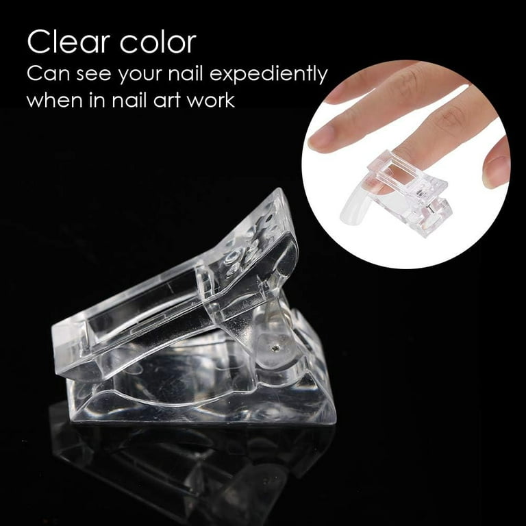 Nail Clips for Polygel 10PCS Clear Nail Tips Clip for Quick Building Nail  Forms Clamps Nail