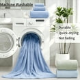 thumbnail image 4 of Covian Home 8-Pack Bath Towel Set Light Blue Microfiber Bathroom Towel Set Ultra Soft Plush Oversized Towels Adult Luxury Bath Sheet, 4 of 7