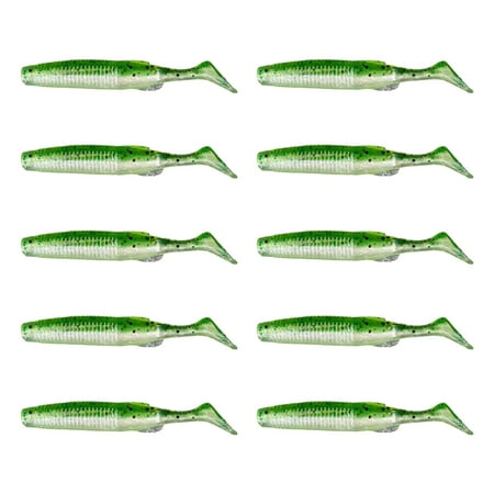 Yokua 10Pcs Soft Swimbait Worm Baits Competitive T Tail Soft Baits Fishing Lures