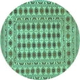 thumbnail image 1 of Ahgly Company Machine Washable Indoor Round Persian Turquoise Blue Traditional Area Rugs, 3' Round, 1 of 4