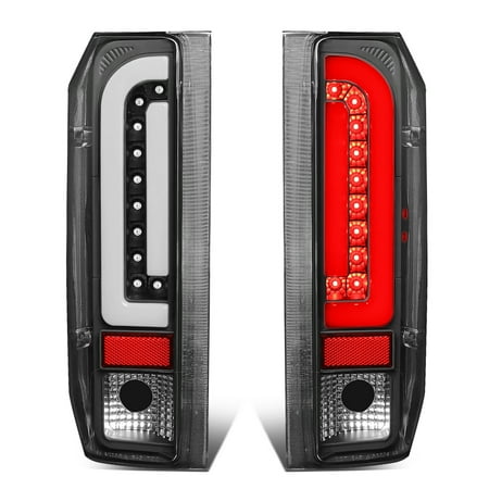 1990 90 Ford F150 Pickup (For 1990 to 1997 Ford F150 / F250 / F350 / Bronco / F Super Duty Styleside Pair 3D LED Bar Tail Brake Light Lamps (Black) 91 92 93 94)