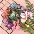 thumbnail image 7 of 1-Pack WHite Brown Artificial Iris Flowers with Flower Bud,17.7 Inch Faux Iris PU Bouquets Real Touch for Home/Wedding, 7 of 7