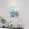 thumbnail image 2 of Beach Wall Art Nautical Lighthouse Anchor Wall Decor Ocean Coastal Pictures Canvas Print Artwork Paintings Home Decorations For Bathroom Living Room Bedroom Framed 12"x16", 2 of 6