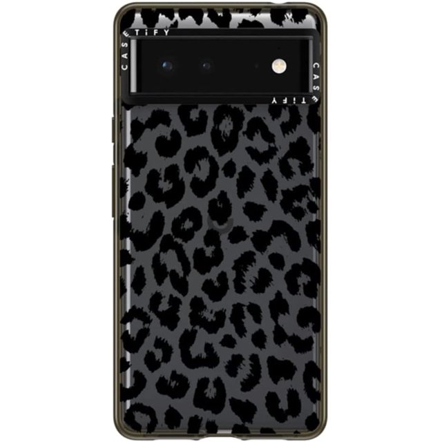 Étui Impact pour Google Pixel 6 - Léopard Transparent Noir - Noir Clair