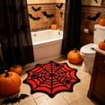 thumbnail image 5 of Antqov Halloween Door Mat, 24x24" Non Slip Washable Spider Web Bath Mat Soft Absorbent Halloween Bathroom Rug for Home Bathroom Decor, 5 of 6