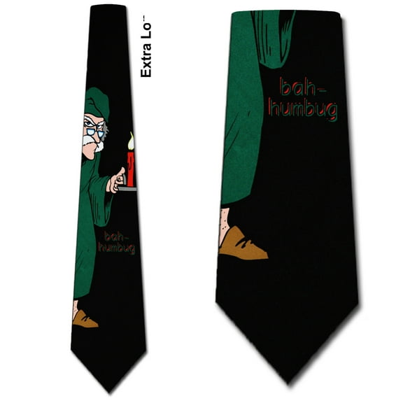 Scrooge Bah Humbug Extra Long Necktie Mens Tie