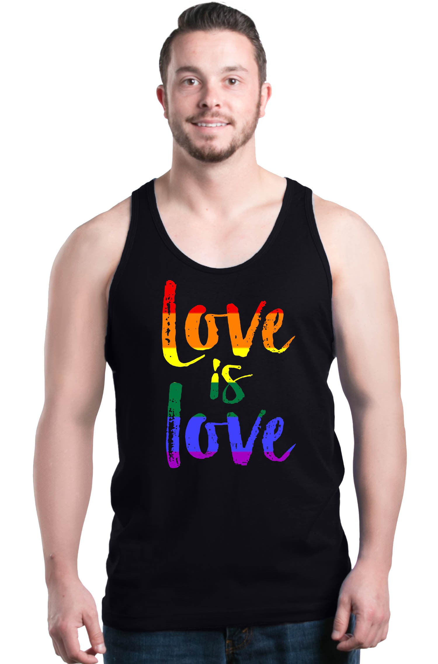 Shop Ever Shop Ever Men S Love Is Love Rainbow Gay Pride Graphic Tank