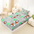 thumbnail image 5 of Castle Fairy Geometric Interlocking Circle Twin Sheets 3pcs,Abstract Rounded Block Bedding,Mint Orange Gray,1 Flat Sheet, 1 Fitted Sheet and 1 Pillowcase, 5 of 7