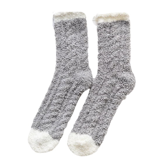 Women Girls Socks, Casual Soft Skin-friendly Fluffy Thicken Coral fleece Plush Winter Feet Warmer Middle Tube Sleeping Socks for Daily Wear