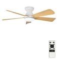 thumbnail image 2 of 42-Inch Low Profile Ceiling Fan with Light - Dimmable LED, 6-Speed and 3 CCT, Quiet DC Motor, Remote Control, 5 Burlywood Blades for Indoor/Outdoor, 2 of 9