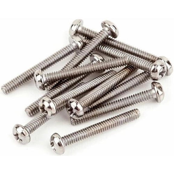 Fender 3-48x13/16" Round-Head Mounting Screws for Humbucking Pickup Electric Guitar, 12 Pieces