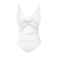 thumbnail image 7 of Hvot&aat Womens One Piece Tummy Control Swimsuit Slimming Solid Color Backless Bathing Suit Retro Swimwear with Adjustable Strap, 7 of 7
