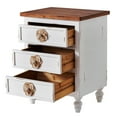 thumbnail image 7 of MDQMD White Nightstand with Floral Knob,24.8'' Vintage Bedside Table with 3 Drawers for Bedroom,Wood End Table Living Room, 7 of 7
