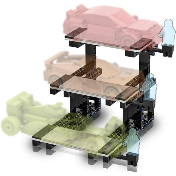 Ylutex Display Stand for Speed Champions Building Kit, 3 Layer Stand for Car 76918 76923 76934 76919 76909 76914 76917 Model (220 Pcs)