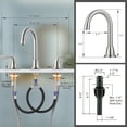 thumbnail image 4 of Brushed Nickel Bathroom Faucet 3 Hole, WOWOW 8 Inch Widespread Bathroom Faucet with Pop Up Drain, 2 Handles Bathroom Sink Faucet with cUPC Supply Lines Modern Faucet for Bathroom Sink, 4 of 7