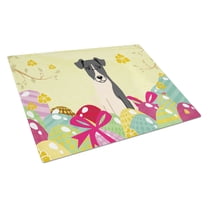Caroline's Treasures BB6098LCB Easter Eggs Smooth Fox Terrier Glass Cutting Board Large, 12H x 16W, multicolor