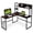 Dark Brown, variant on 55" Reversible L-Shaped Desk with Storage Hutch, Wood Computer Desk for Home Office , Gaming, Black