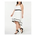 thumbnail image 3 of CITY STUDIO Womens Ivory Sleeveless V Neck Hi-Lo Dress Plus Size: 20W, 3 of 4