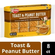 Keebler Toast and Peanut Butter Sandwich Crackers, Single Serve Snack Crackers, 11 oz, 8 Count