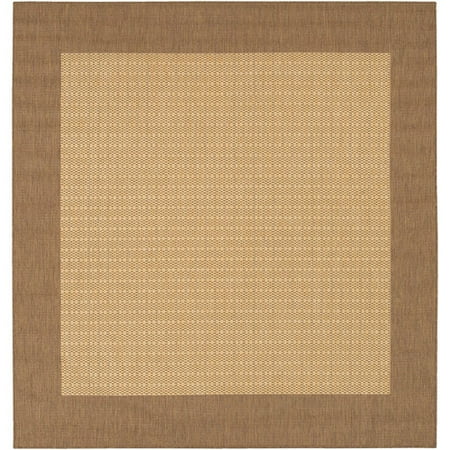 Couristan Recife Checkered Field Indoor/Outdoor Rug, Natural/Cocoa, 7'6