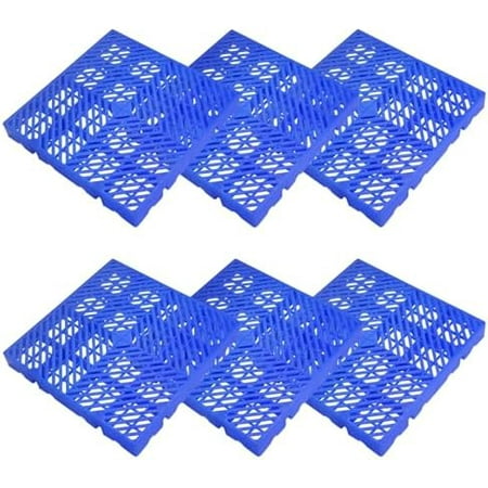6 Pcs Plastic Pallet for Basement Storage, 19.7x19.7x2 in Waterproof Plastic Pallets Ventilation Floor Pallet Grid Mat Lightweight Storage Pallet Grid Pad for Supermarket Garages Warehouses