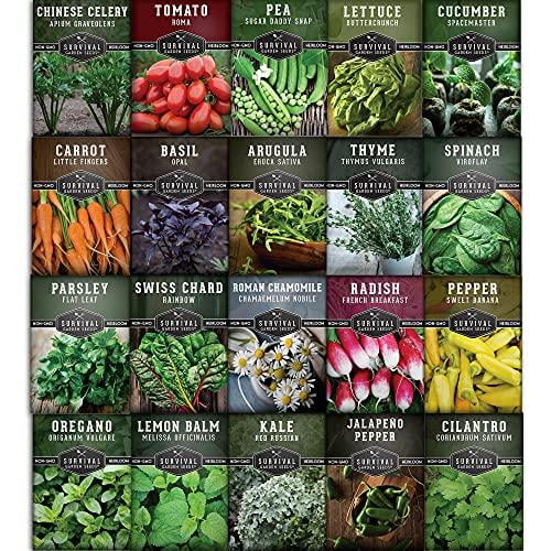 Survival Garden Seeds Apartment Kit Seed Vault NonGMO Heirloom