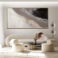 thumbnail image 3 of Brown and white painting texture painting abstract wall art white abstract painting texture wall art modern canvas art office wall mural,(46*91cm)18*36 Inches,Unstretched,Frameless, 3 of 4