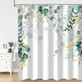 thumbnail image 6 of Sage Green Eucalyptus Shower Curtain Spring Watercolor Leaves Leaf Plant Bathroom Curtains Waterproof Fabric Bathtub Curtains Set with Hooks 72"x84", 6 of 6