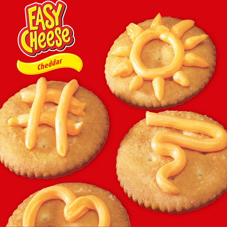 Easy Cheese, Cheddar Cheese Snack, 8 oz, Spreadable Cheese