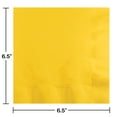 thumbnail image 2 of Club Pack of 500 Lemon Yellow Solid 3-Ply Disposable Lunch Napkins 6.5", 2 of 2