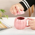 thumbnail image 4 of MOQIN Multi-Purpose Lidded Ceramic Pumpkin Mug, 5 Color Options for Fall & Halloween, Coffee Cup for Hot Beverages, Soup Mug with Lid, Cute Thanksgiving Kitchen Decor, Gift Idea, Dishwasher Safe, 4 of 5