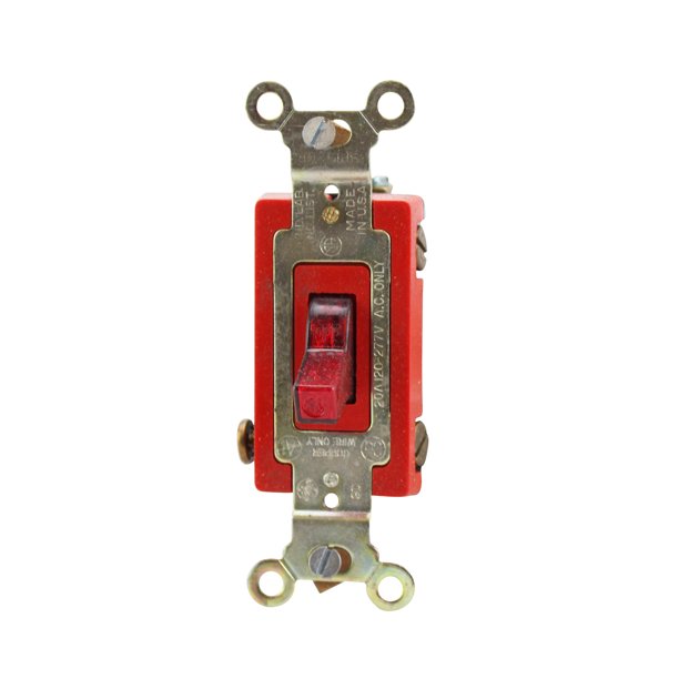 GE SP1228 Single Pole Toggle Switch Pilot Light 20A 277V Lighted, Red