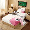 thumbnail image 2 of Erosebridal Leopard & Pink 8 Ball Print Twin Sheet Sets, Sports Monogram Bedding for Girls, 1 Flat Sheet, 1 Fitted Sheet and 1 Pillowcase, 2 of 6