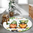 thumbnail image 3 of St. Patrick's Day Round Area Rug 3Ft Washable Small Circle Rugs for Kitchen Entryway, Green Gnomes Lucky Shamrocks Flags Non-Slip Carpet Floor Mats Indoor Outdoor Carpet Runner Aesthetic Home Decor, 3 of 8
