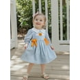 thumbnail image 6 of BemeyourBBs Toddler Girl Fall Dress Long Sleeve Pumpkin Embroidery Plaid Dress, 6 of 9