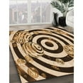 thumbnail image 2 of Ahgly Company Indoor Round Patterned Blood Red Brown Area Rugs, 8' Round, 2 of 6