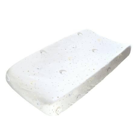 UPC: 0603784753157 | Hello Spud 100% Organic Cotton Jersey Changing Pad Cover Man-on-Moon Gray