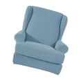thumbnail image 1 of Wing Back Arm Chair Cover 2-Piece Wingback Sofa Slipcover Light Blue, 1 of 9