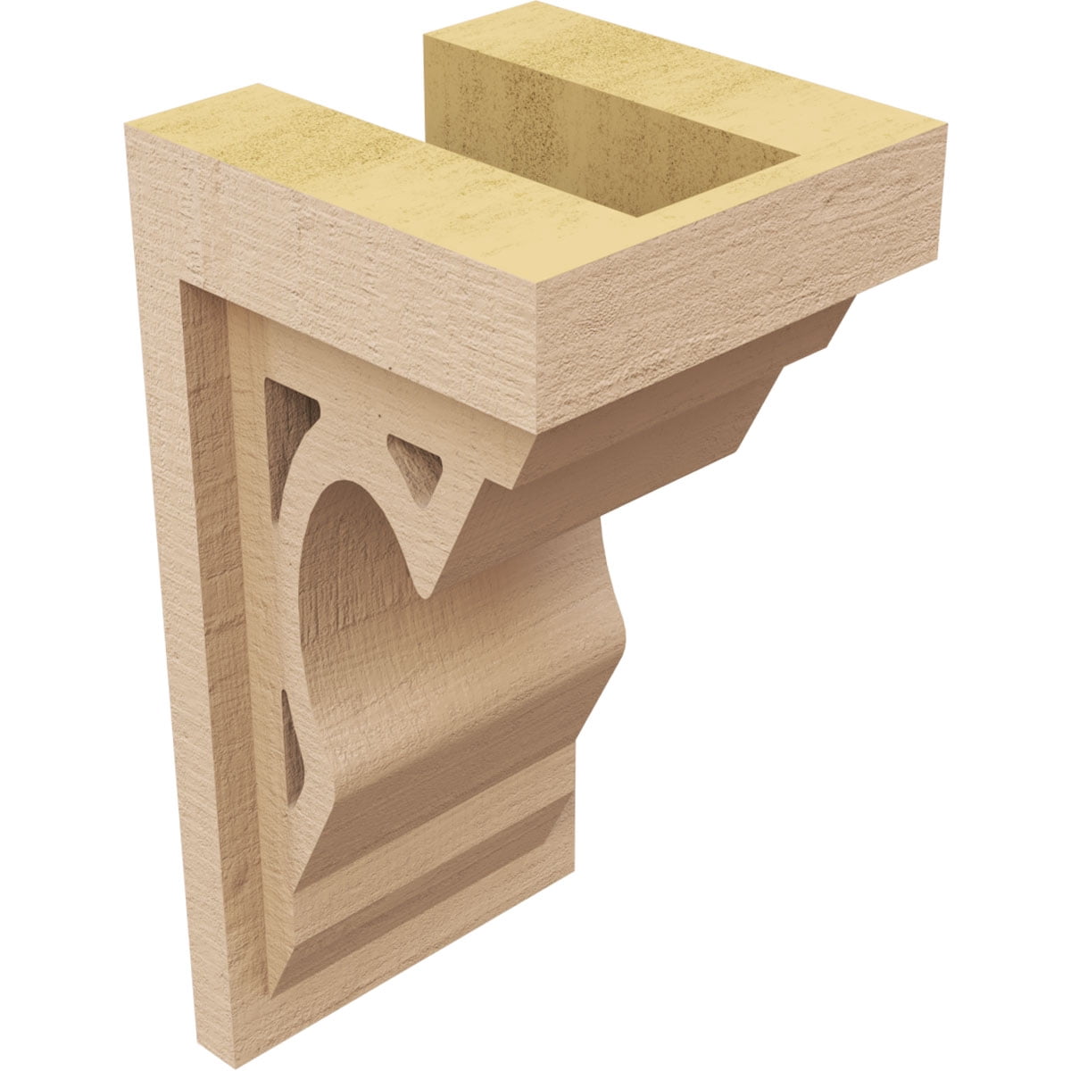 5"W x 5"D x 10"H Wide Sheridan Rough Cedar Woodgrain TimberThane Corbel, Primed Tan