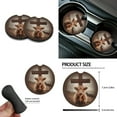thumbnail image 7 of FOR U DESIGNS Highland Cattle Cross Pattern 10 Pieces Car Accessories Set Washable Front Rear Seat Covers Steering Wheel Cover Car Trash Bin Air Vent Pouch Cup Holders Keychain Automotive Interior, 7 of 7