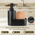 thumbnail image 6 of Shinowa Dish Soap Dispenser with Sponge Holder, 2-in-1 Refillable Countertop Dish Soap Dispenser Pump for Kitchen Sink Bathroom, Gravel Black, 6 of 7